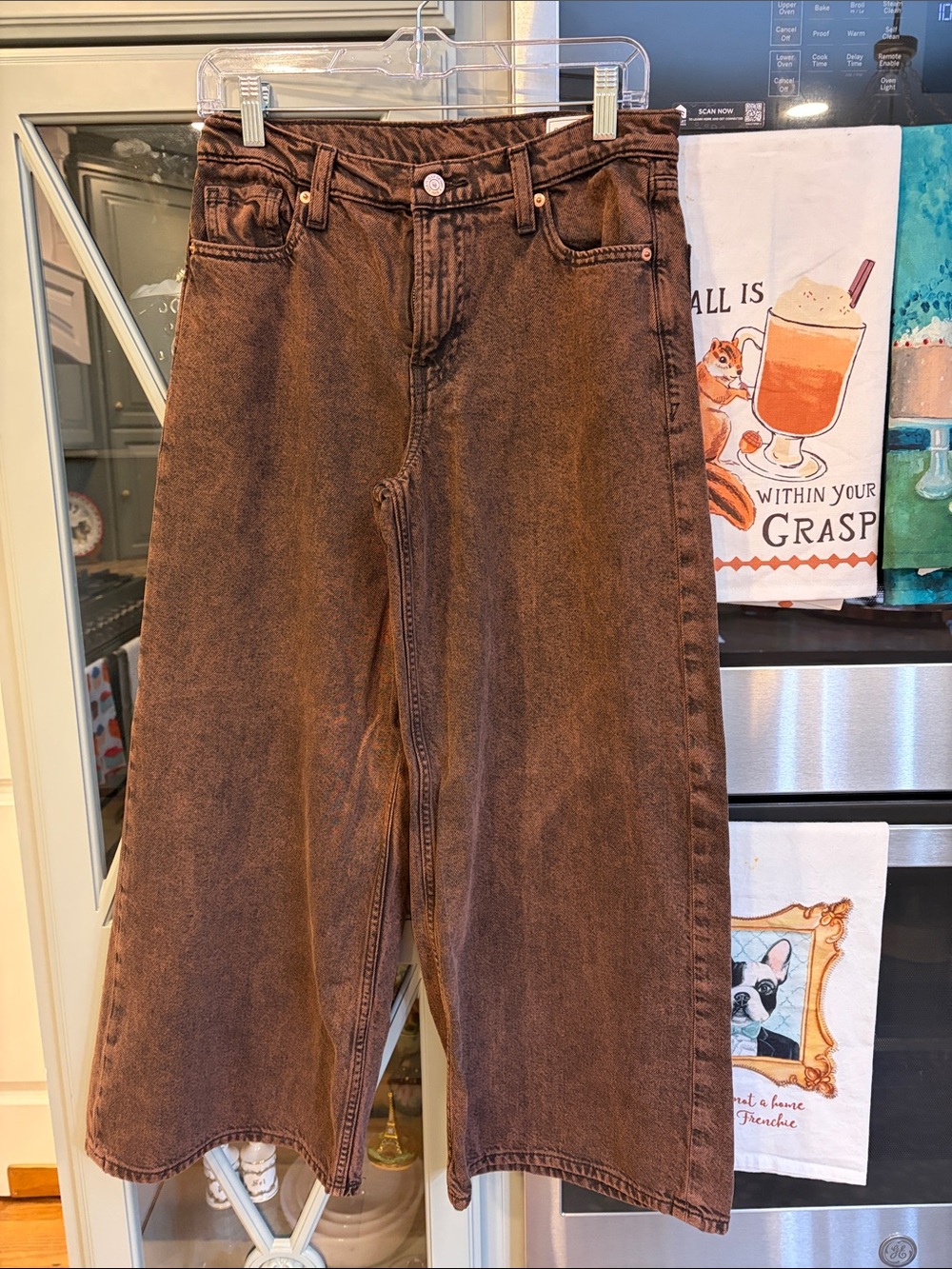 GAP Brown Midrise Wide-Leg Jeans 26 2P